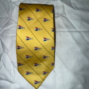 YRI Pennant Tie Yellow Silk Mens Necktie MIYC Yacht Club Nautical‎ hoco